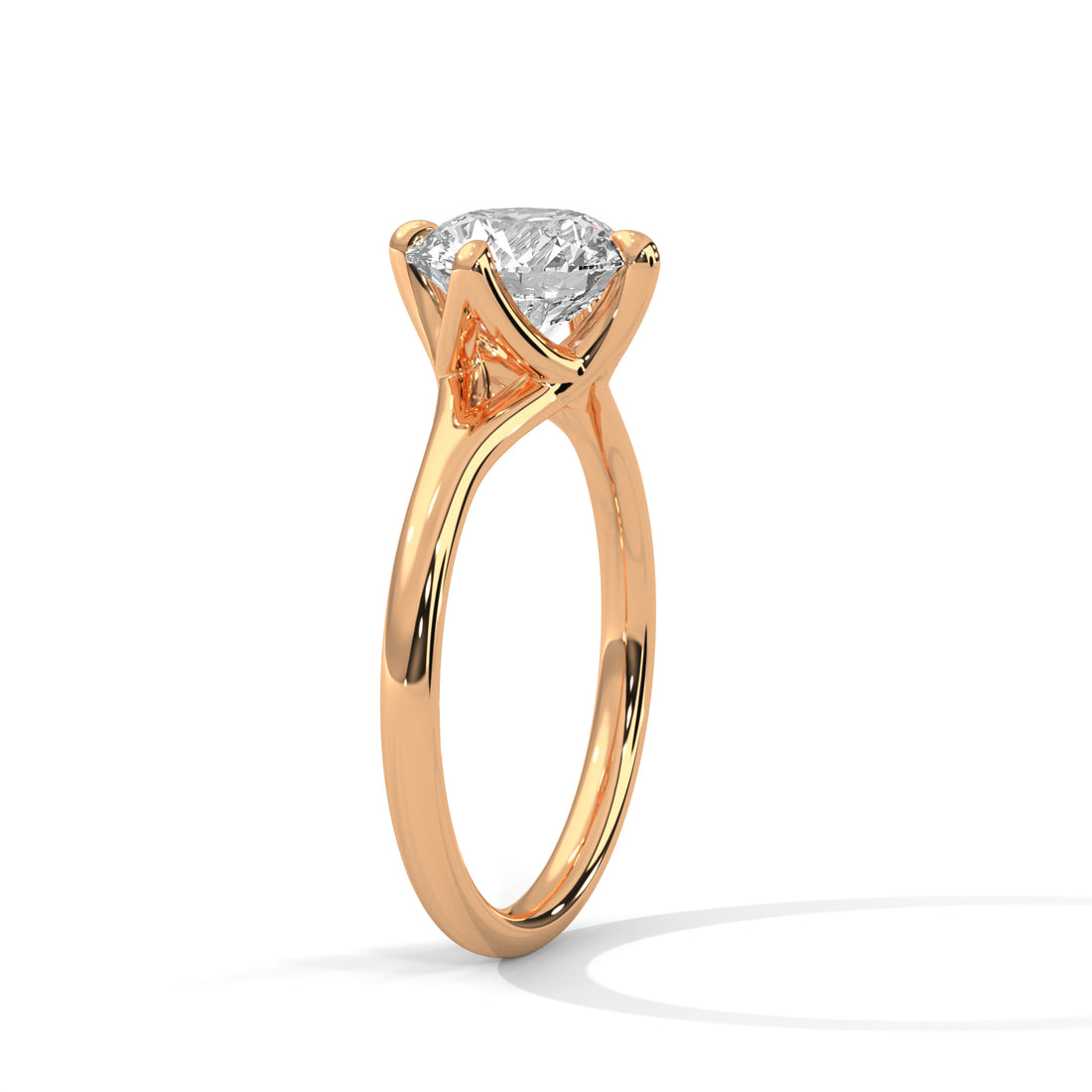 2 CT Twisted Round Cut Solitaire Diamond Gold Ring