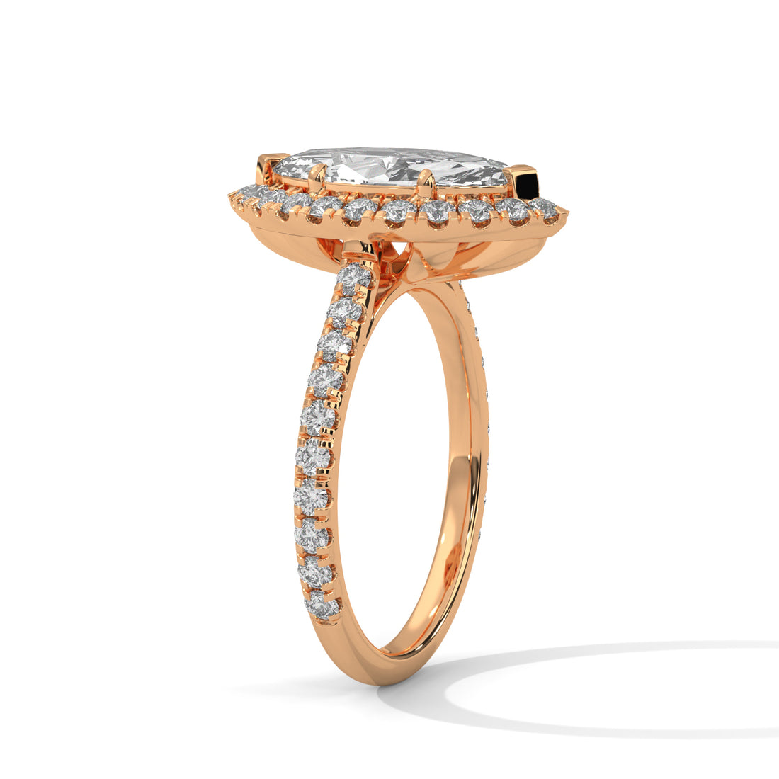 2.72 CT Marquise Cut Halo Solitaire Diamond Ring