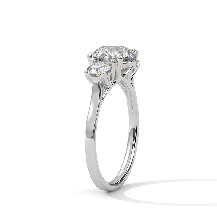 2.50 CT Three Stone Round Cut Diamond Ring