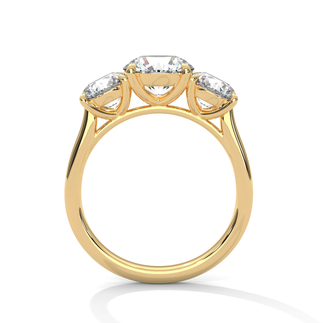 3.68 CT Three Stone Round Cut Diamond Ring