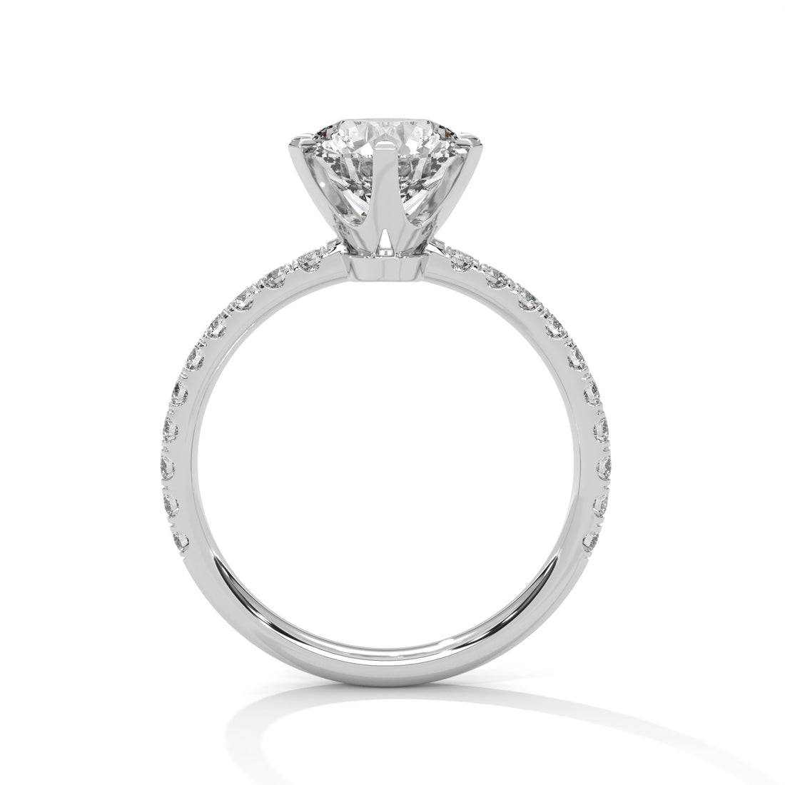 1.24 CT Round Cut Solitaire With Side Accents Diamond Ring