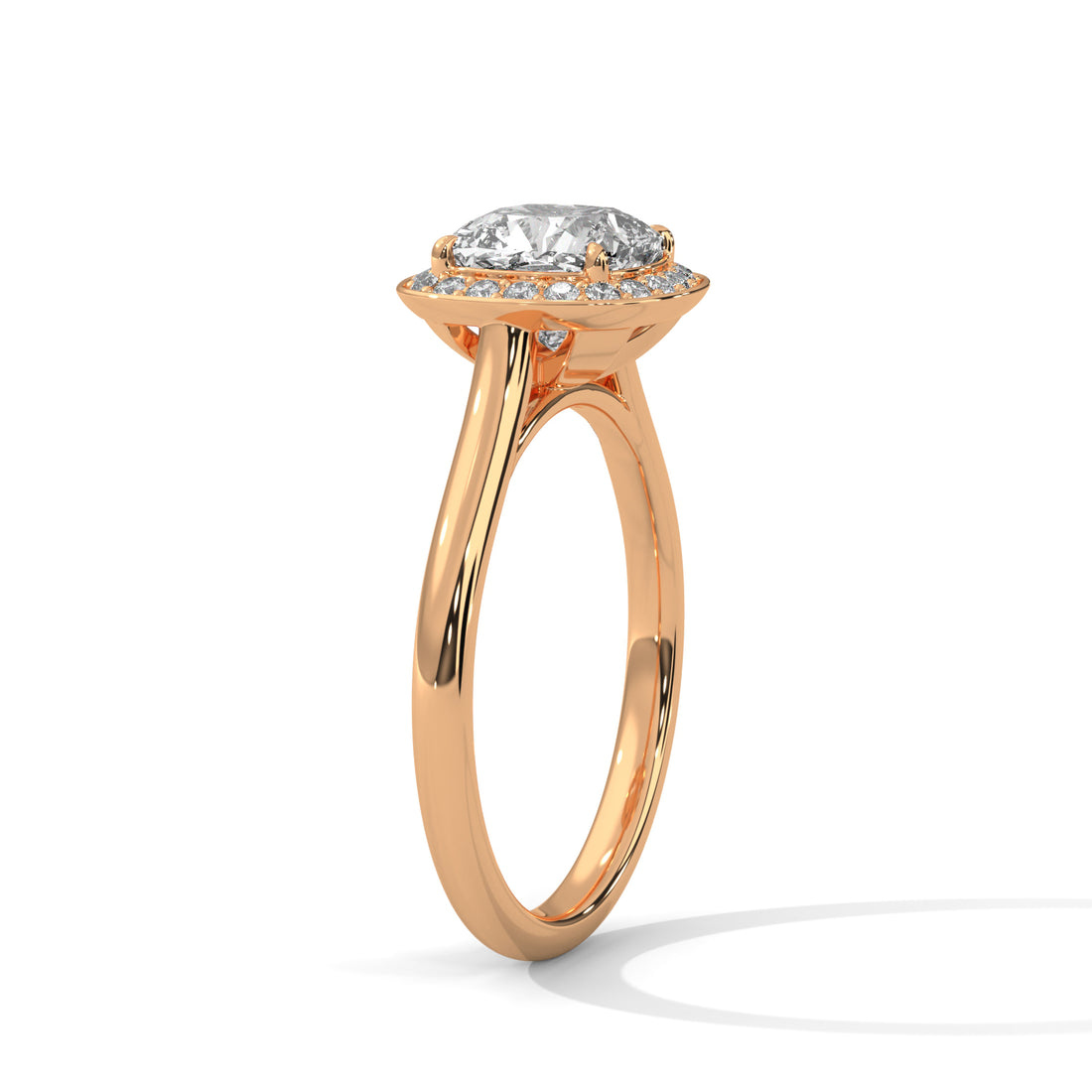 1.18 CT Cushion Cut Halo Solitaire Diamond Ring