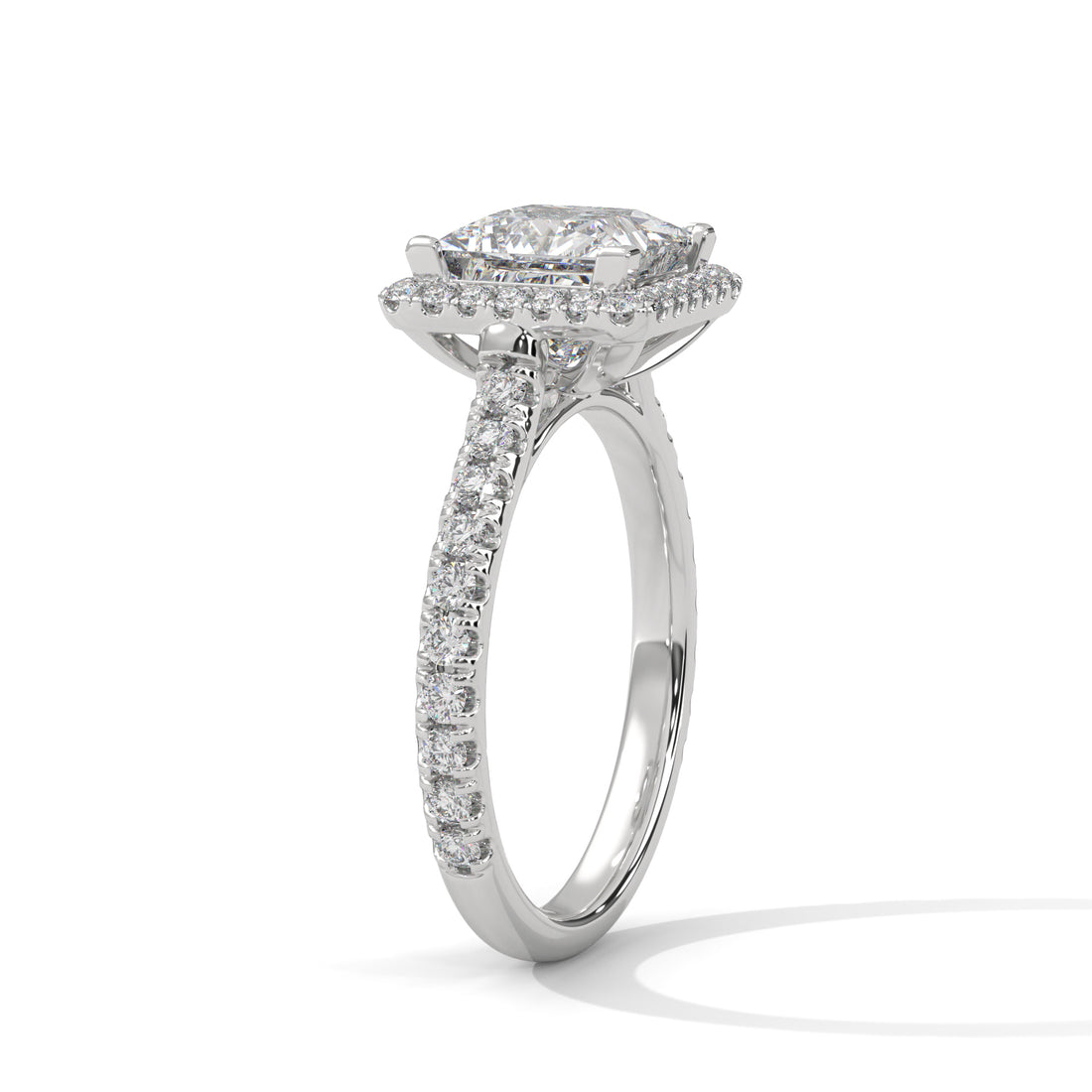 2.57 CT Princess Halo Solitaire Diamond Ring