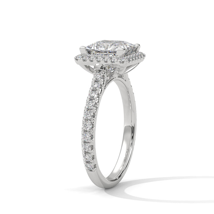 2.57 CT Princess Halo Solitaire Diamond Ring