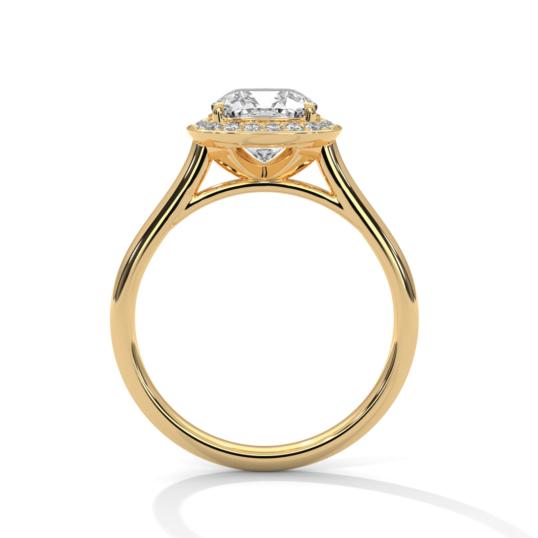 1.18 CT Cushion Cut Halo Solitaire Diamond Ring