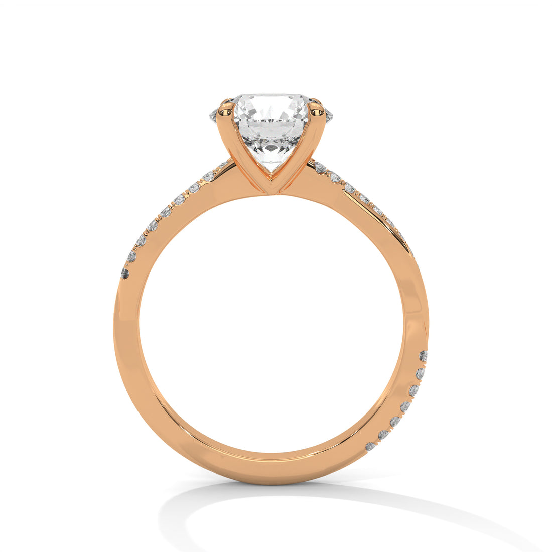 2.16 CT Round Cut Twisted Solitaire Diamond Ring