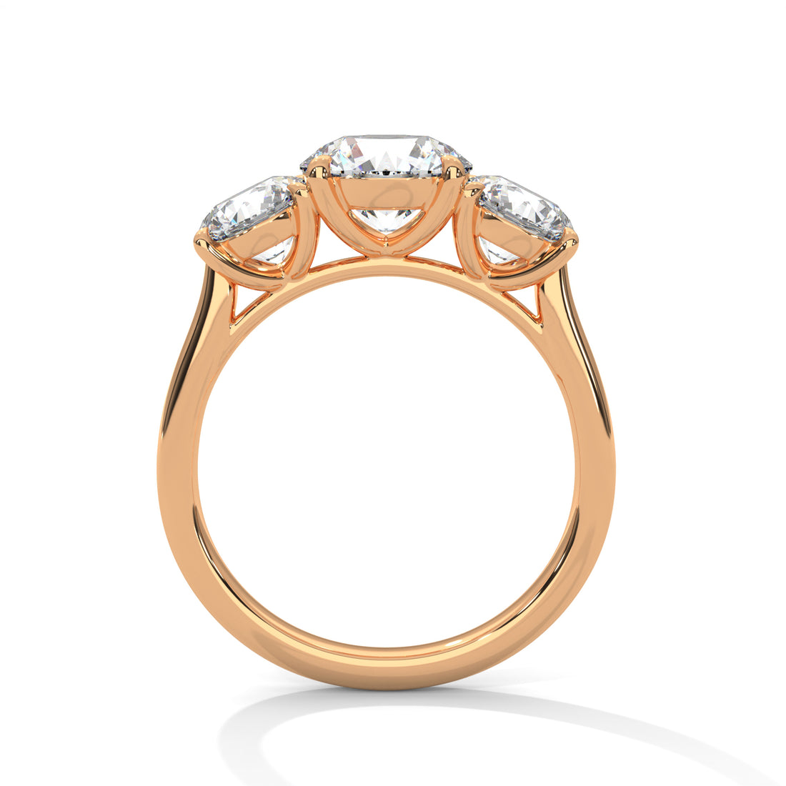 3.68 CT Three Stone Round Cut Diamond Ring