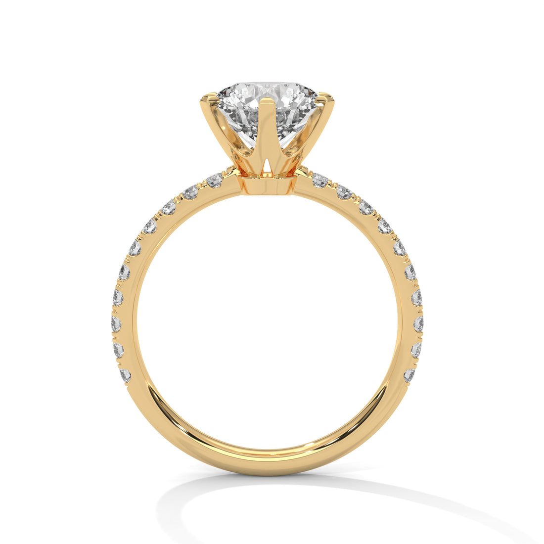 1.24 CT Round Cut Solitaire With Side Accents Diamond Ring