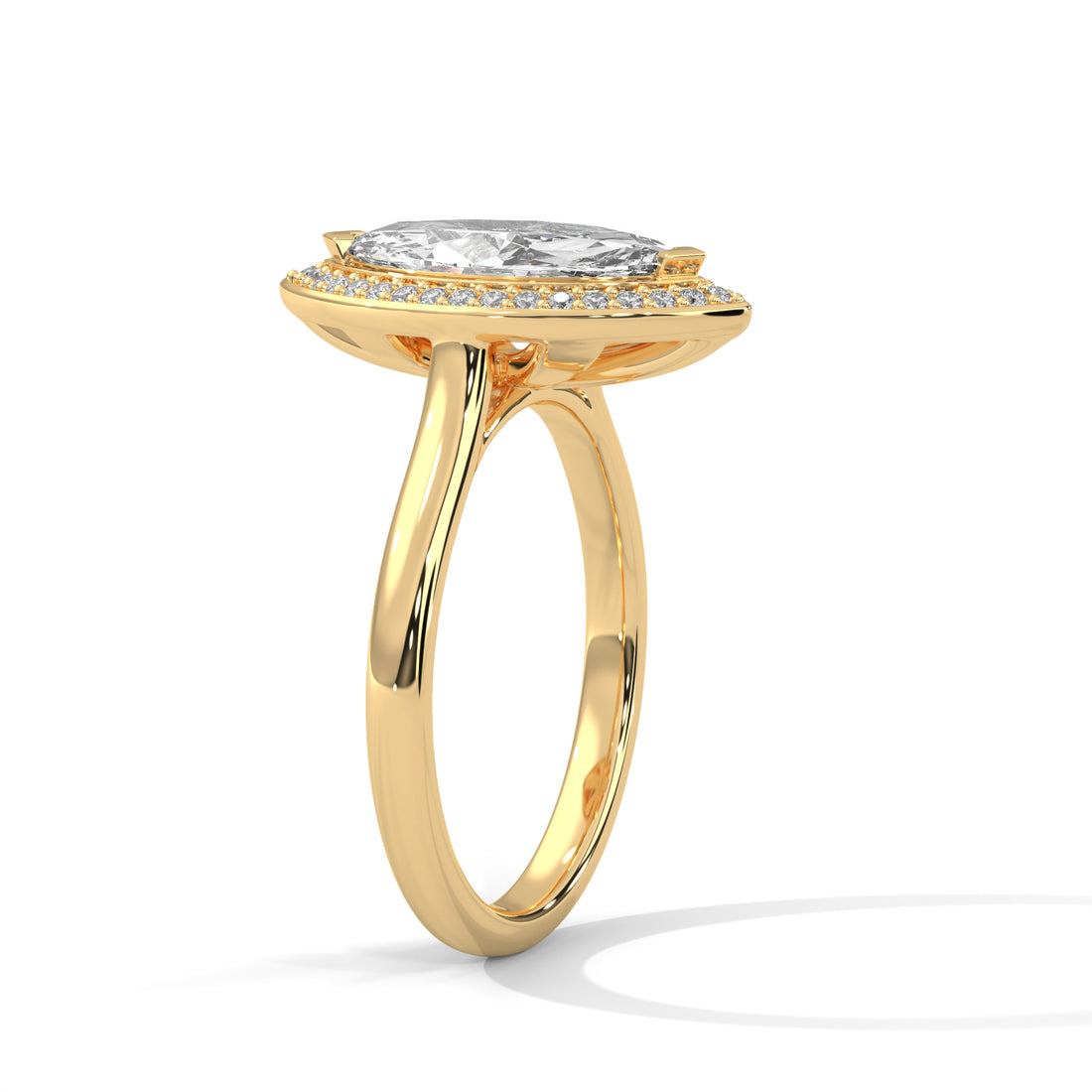 1.36 CT Marquise Halo Solitaire Diamond Ring
