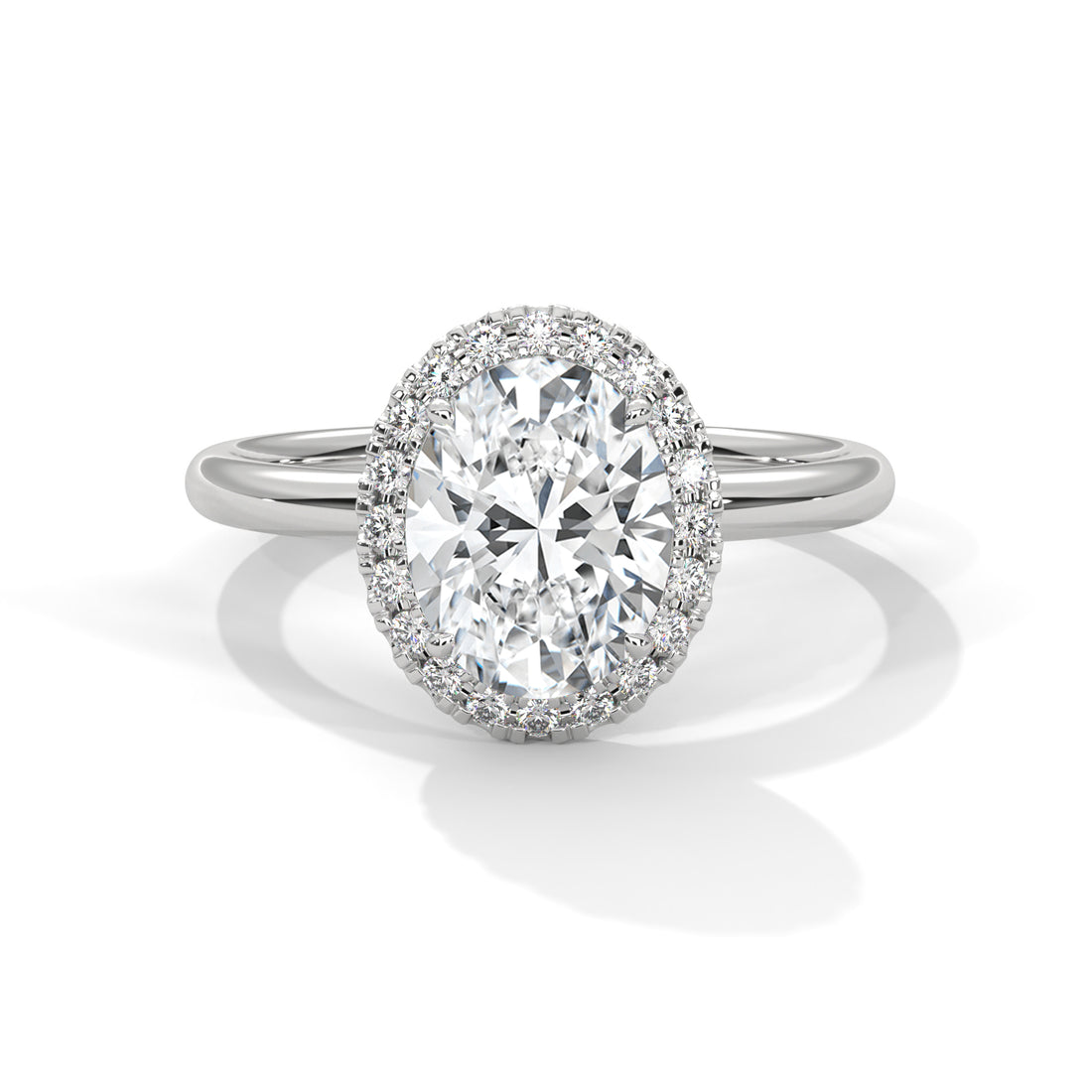 2.16 CT Oval Cut Halo Solitaire Diamond Ring