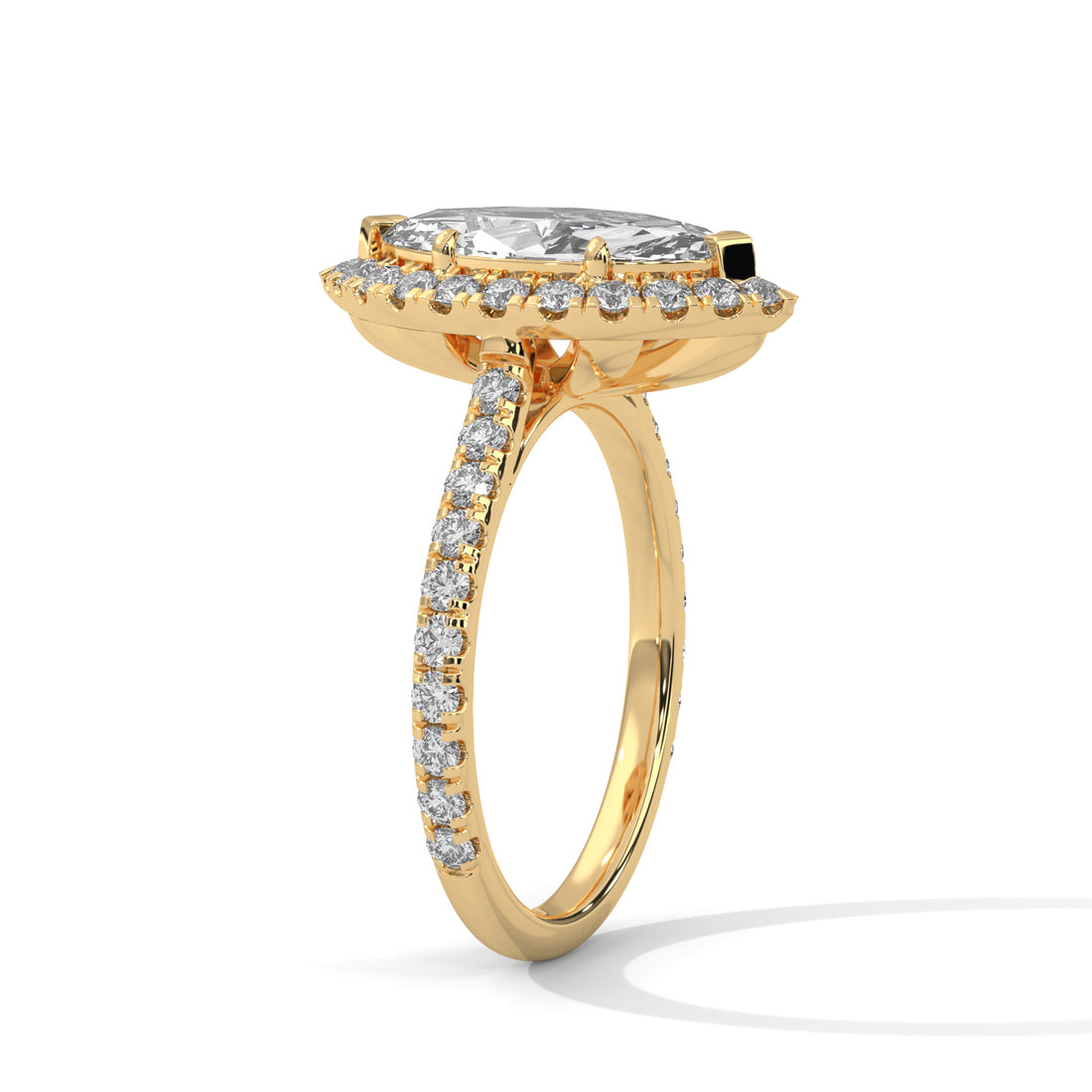 2.72 CT Marquise Cut Halo Solitaire Diamond Ring