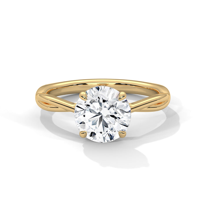 2 CT Round Cut Four Prongs Swirl Solitaire Diamond Ring