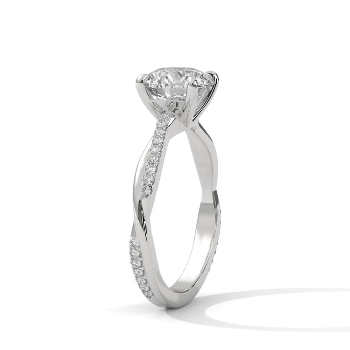 2.16 CT Round Cut Twisted Solitaire Diamond Ring