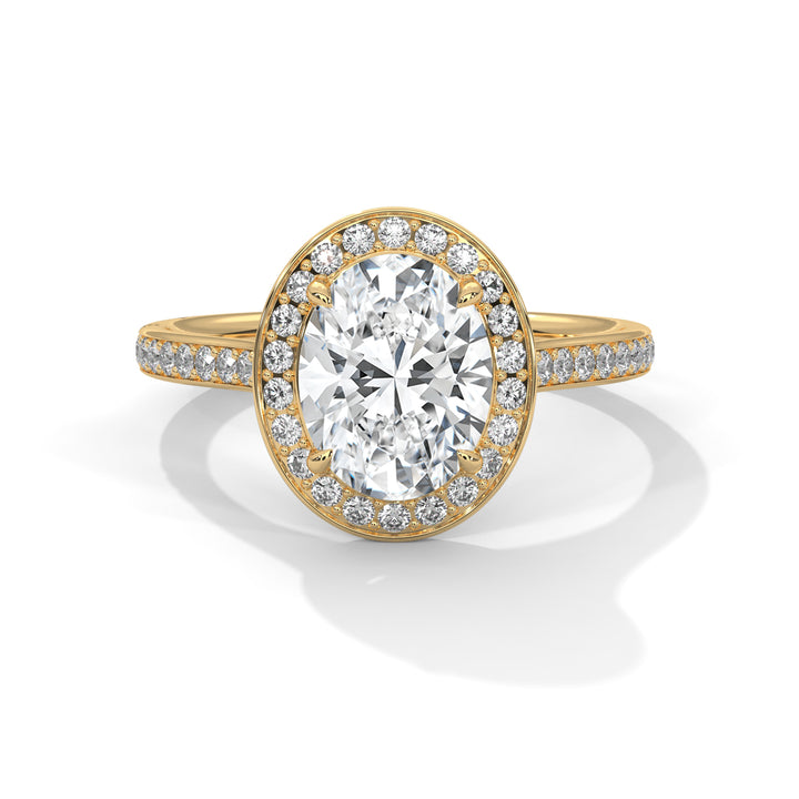 2.42 CT Oval Cut Halo Solitaire Diamond Ring