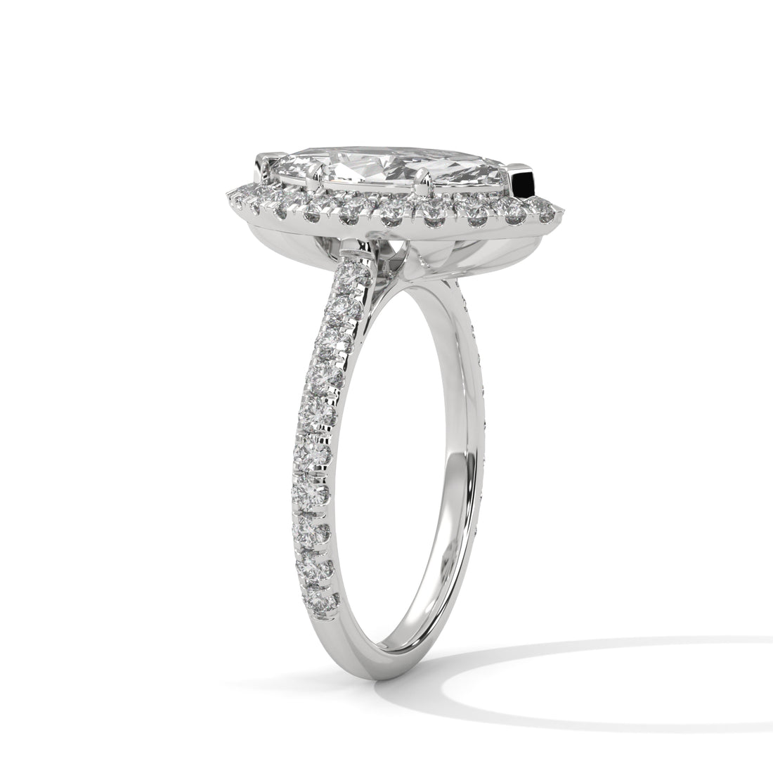 2.72 CT Marquise Cut Halo Solitaire Diamond Ring