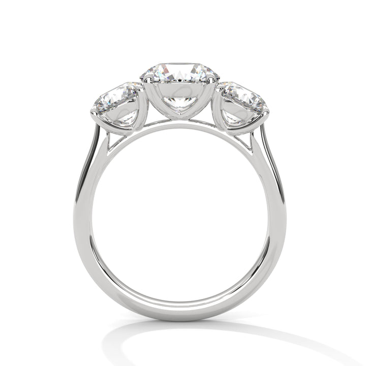 3.68 CT Three Stone Round Cut Diamond Ring