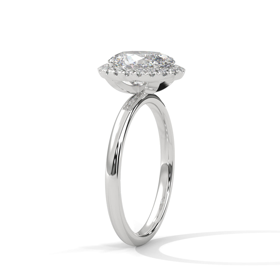 2.16 CT Oval Cut Halo Solitaire Diamond Ring
