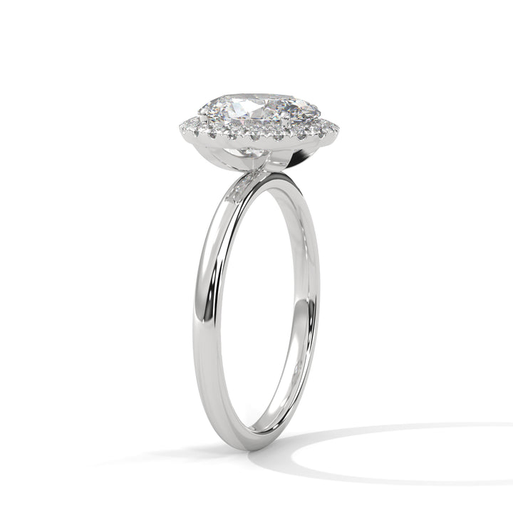 2.16 CT Oval Cut Halo Solitaire Diamond Ring