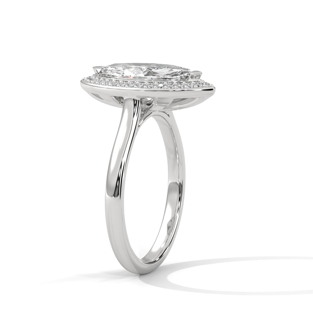 1.36 CT Marquise Halo Solitaire Diamond Ring