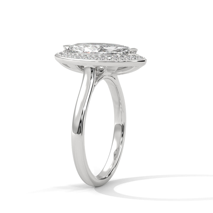 1.36 CT Marquise Halo Solitaire Diamond Ring