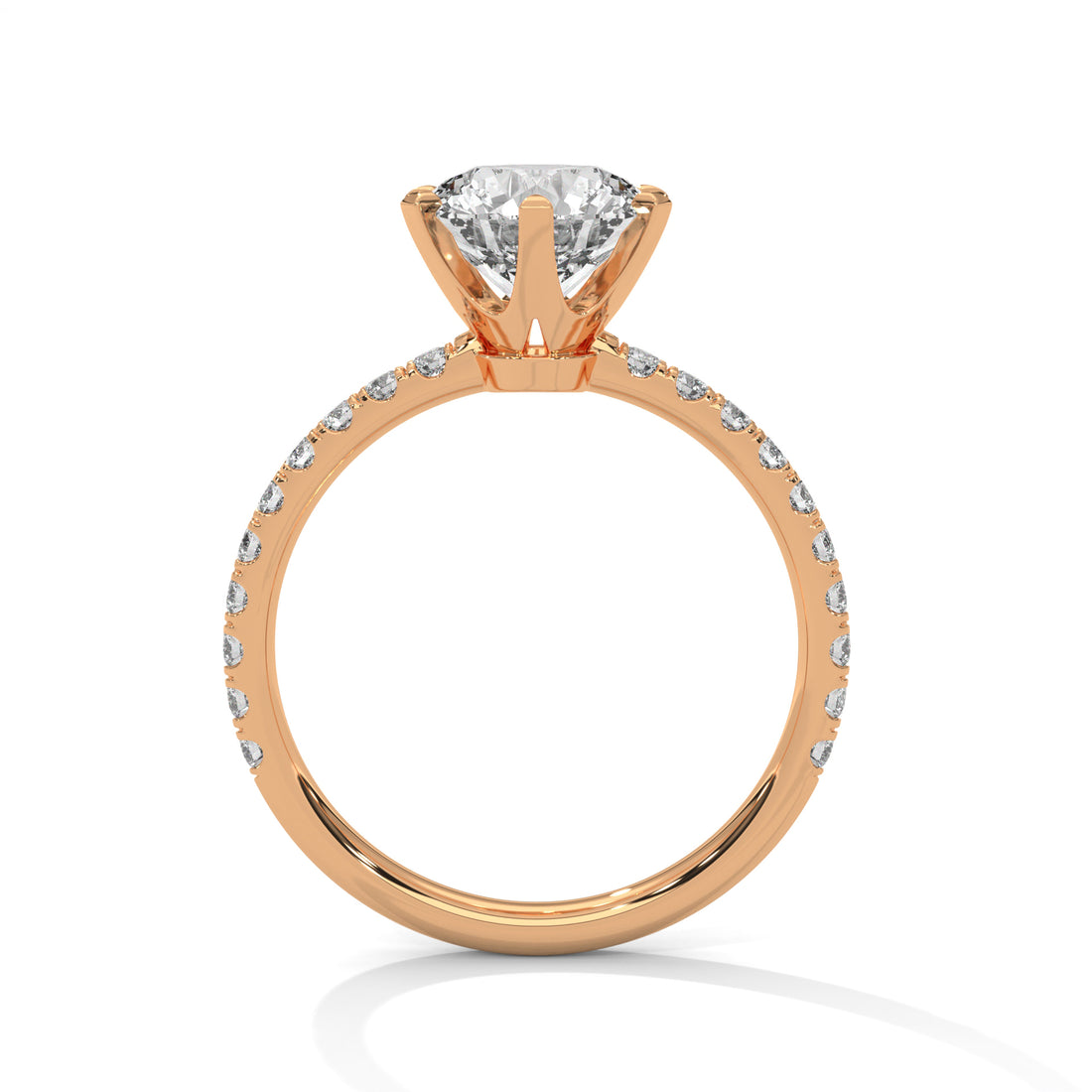 1.24 CT Round Cut Solitaire With Side Accents Diamond Ring