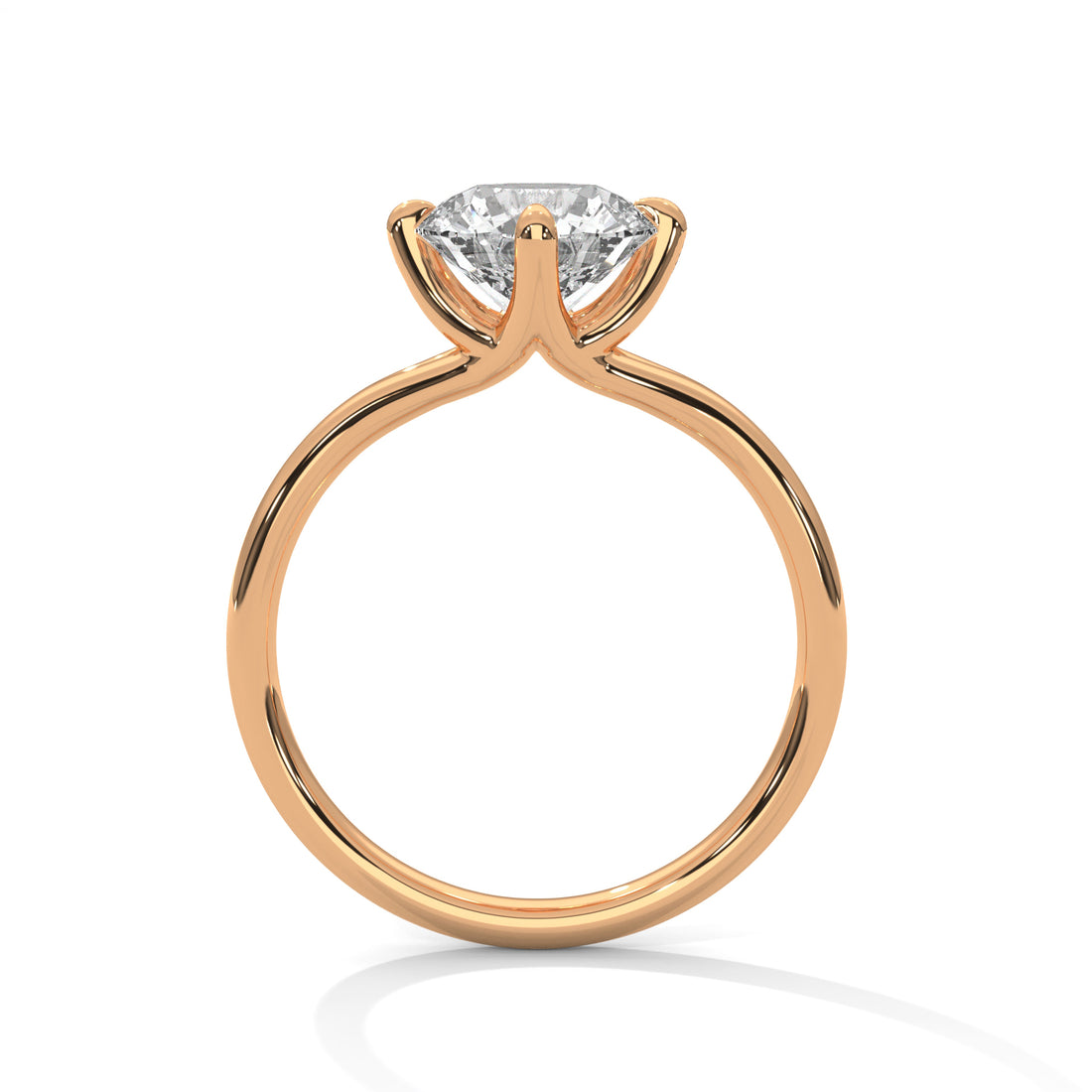 2 CT Twisted Round Cut Solitaire Diamond Gold Ring