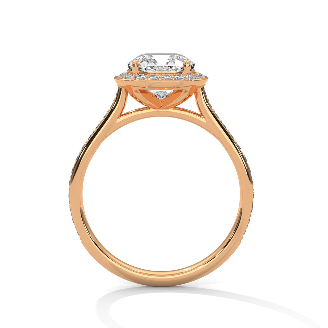 1.42 CT Cushion Cut Halo Solitaire Diamond Ring