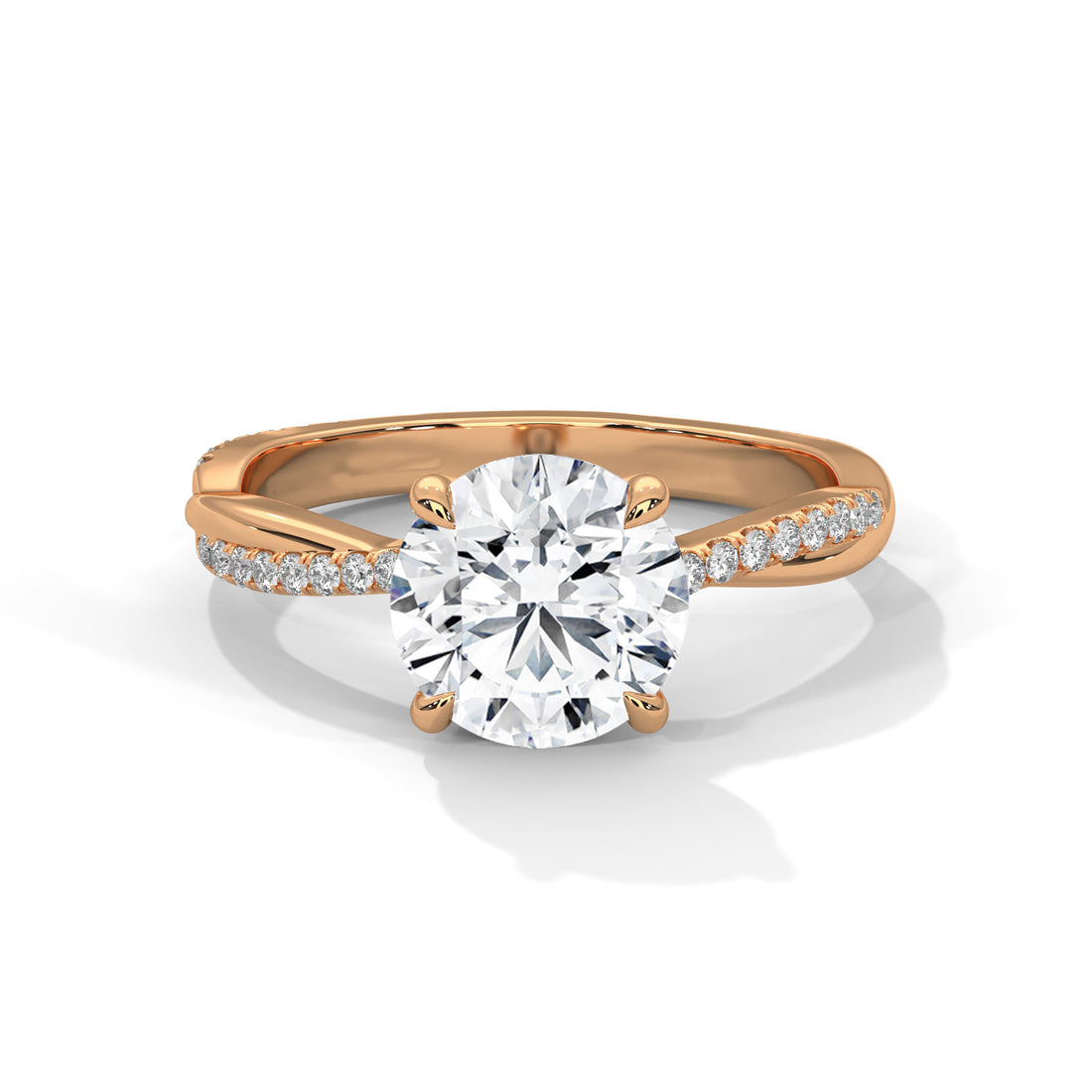 2.16 CT Round Cut Twisted Solitaire Diamond Ring