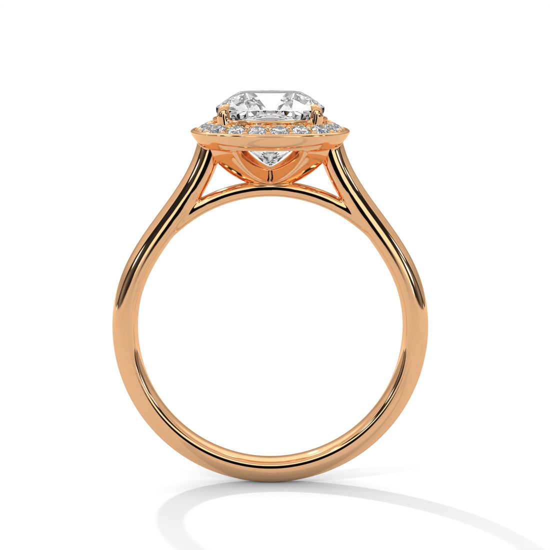 1.18 CT Cushion Cut Halo Solitaire Diamond Ring
