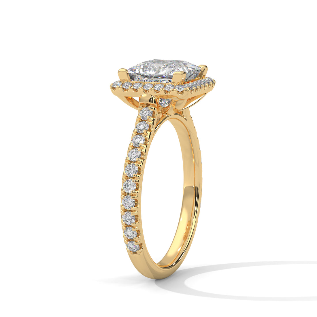 2.57 CT Princess Halo Solitaire Diamond Ring