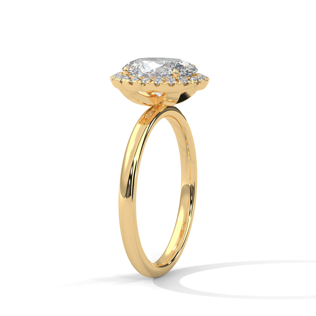 2.16 CT Oval Cut Halo Solitaire Diamond Ring
