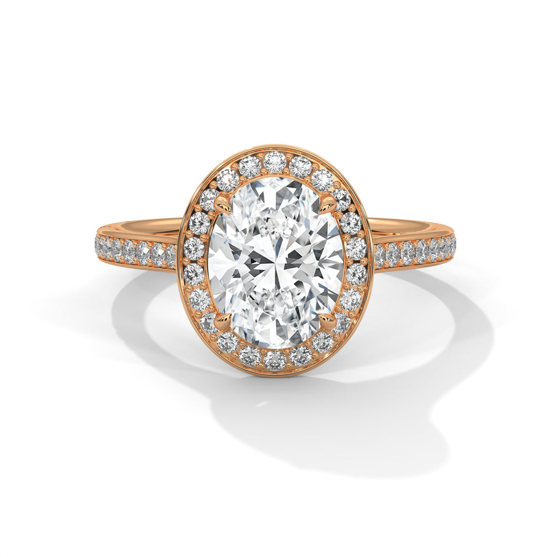 2.42 CT Oval Cut Halo Solitaire Diamond Ring
