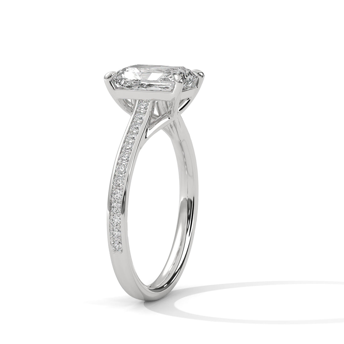 1.96 CT Radiant Cut Solitaire Diamond Ring