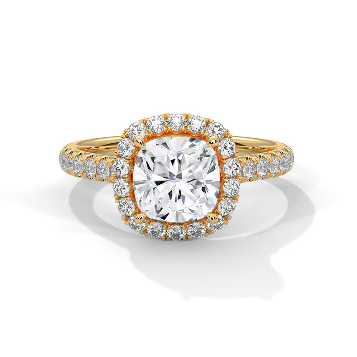 2.61 CT Cushion Cut Halo Solitaire Diamond Ring