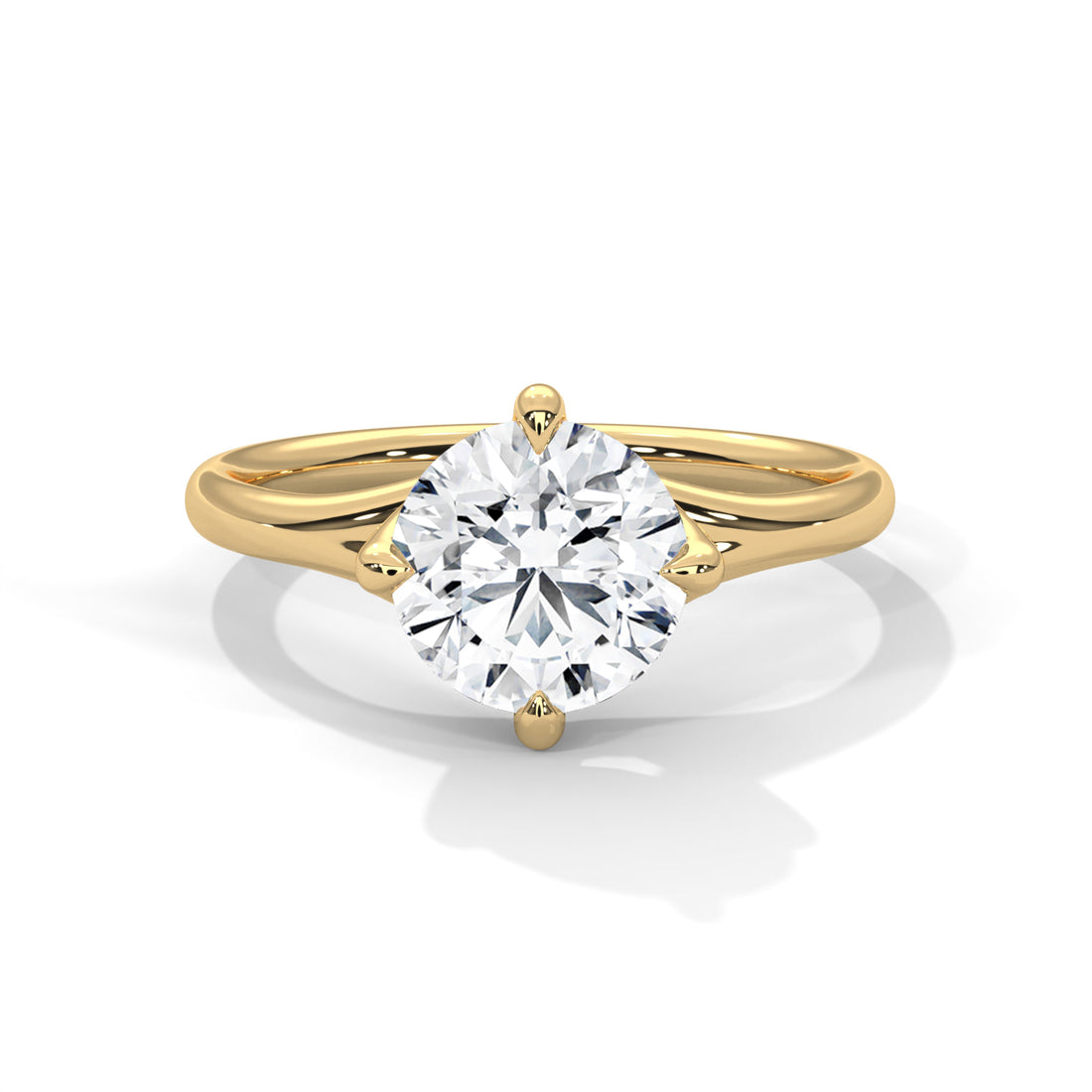 2 CT Twisted Round Cut Solitaire Diamond Gold Ring