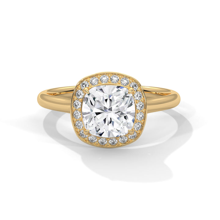 1.18 CT Cushion Cut Halo Solitaire Diamond Ring