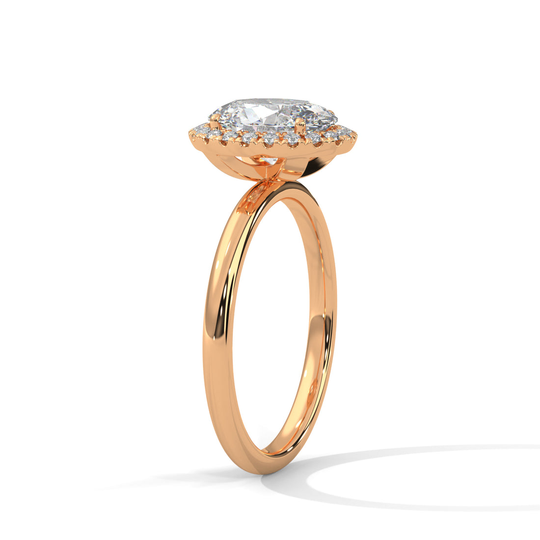 2.16 CT Oval Cut Halo Solitaire Diamond Ring