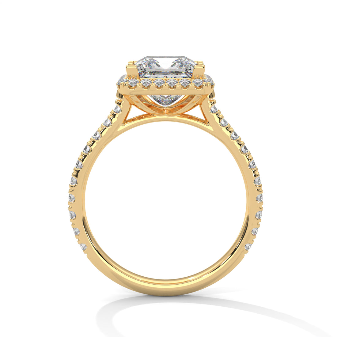 2.57 CT Princess Halo Solitaire Diamond Ring