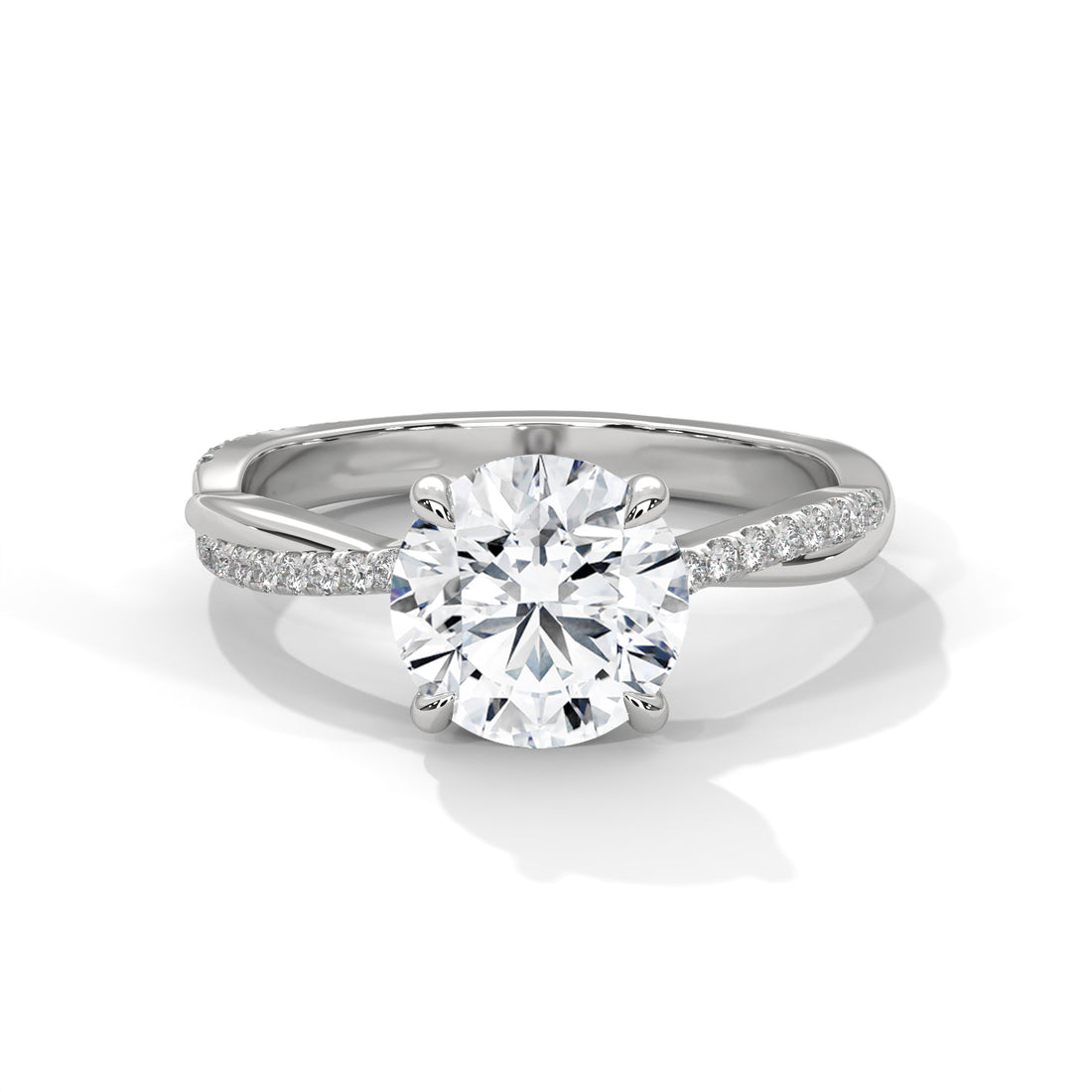 2.16 CT Round Cut Twisted Solitaire Diamond Ring