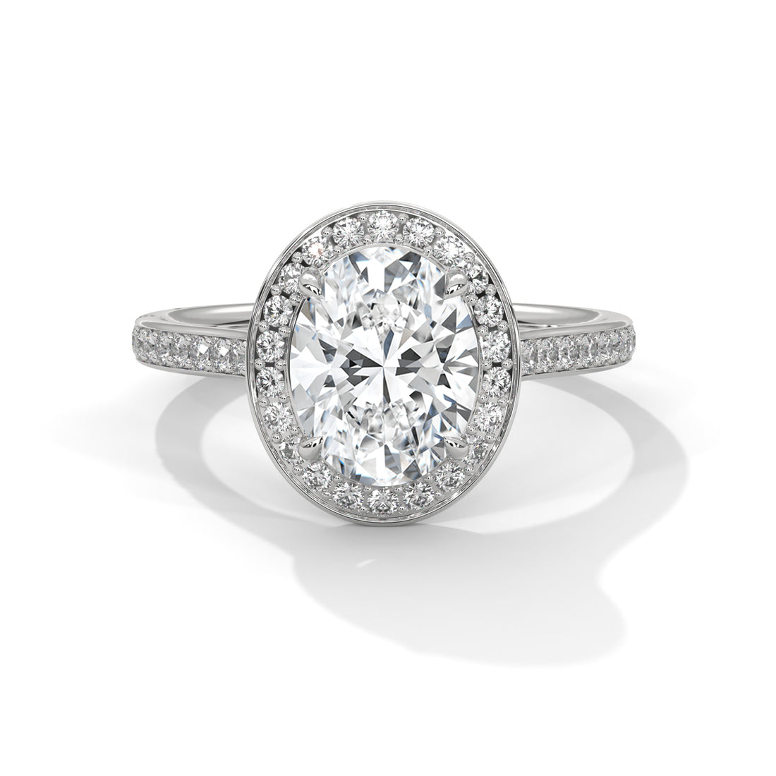 2.42 CT Oval Cut Halo Solitaire Diamond Ring