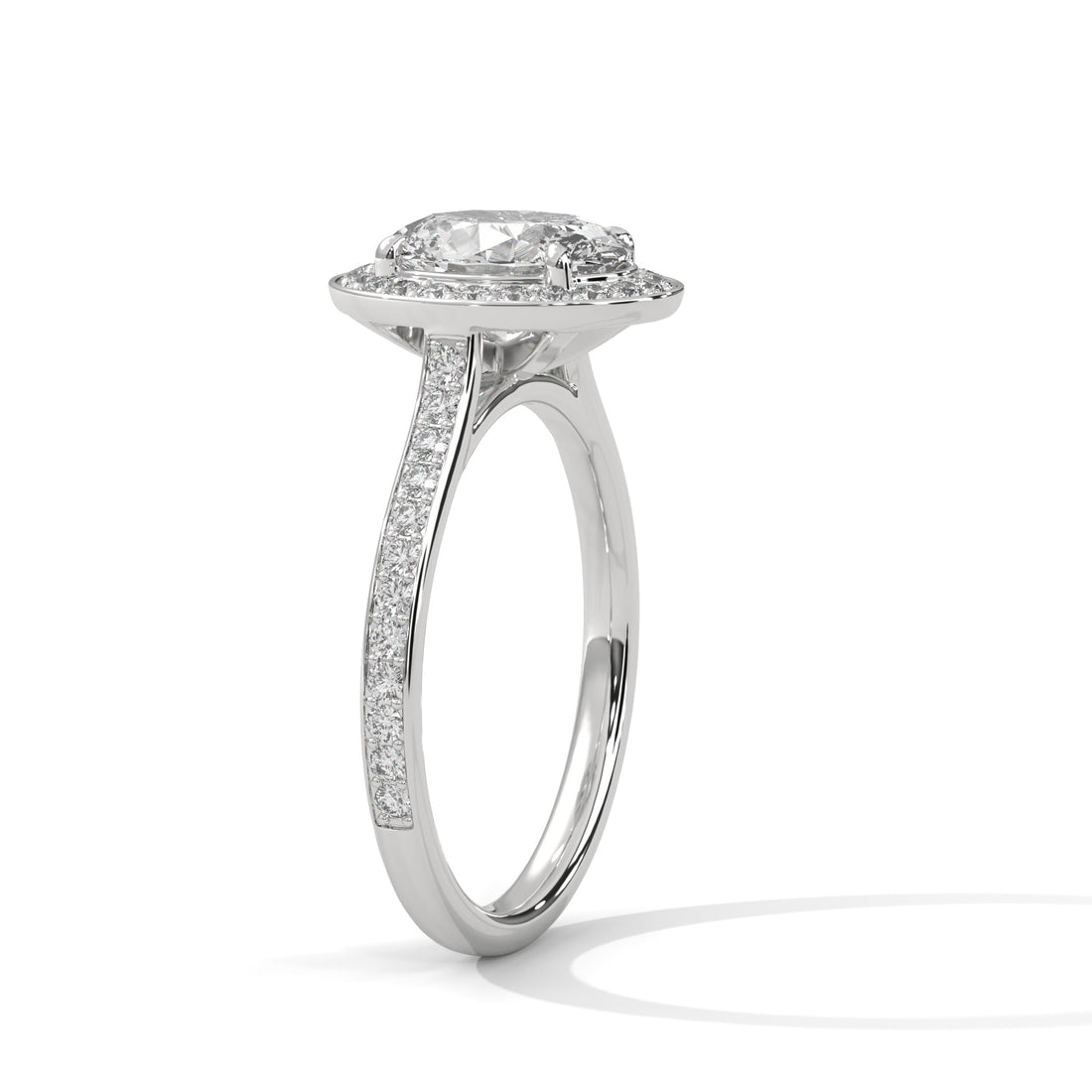 2.42 CT Oval Cut Halo Solitaire Diamond Ring