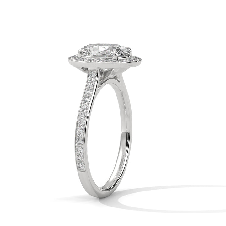 2.42 CT Oval Cut Halo Solitaire Diamond Ring