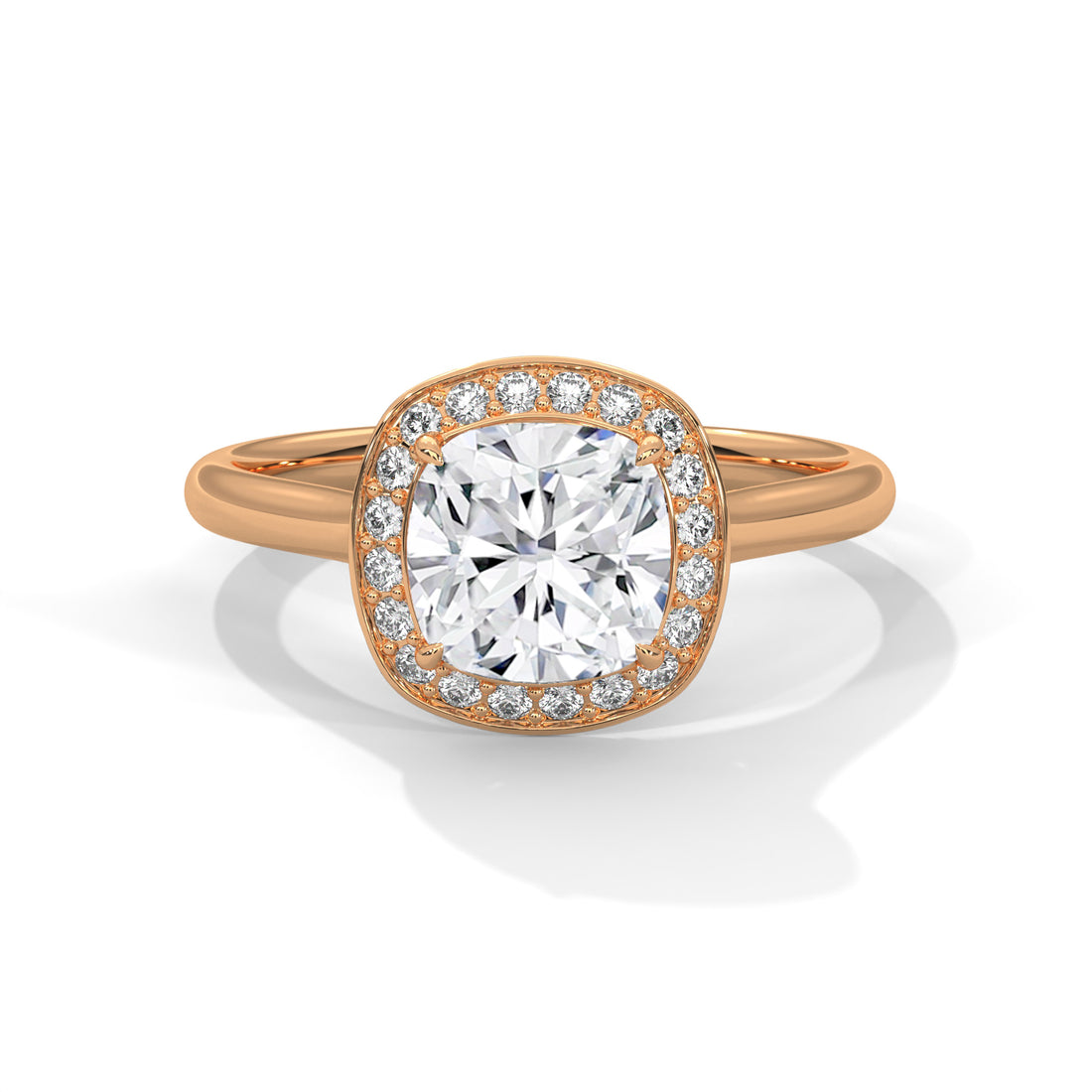 1.18 CT Cushion Cut Halo Solitaire Diamond Ring