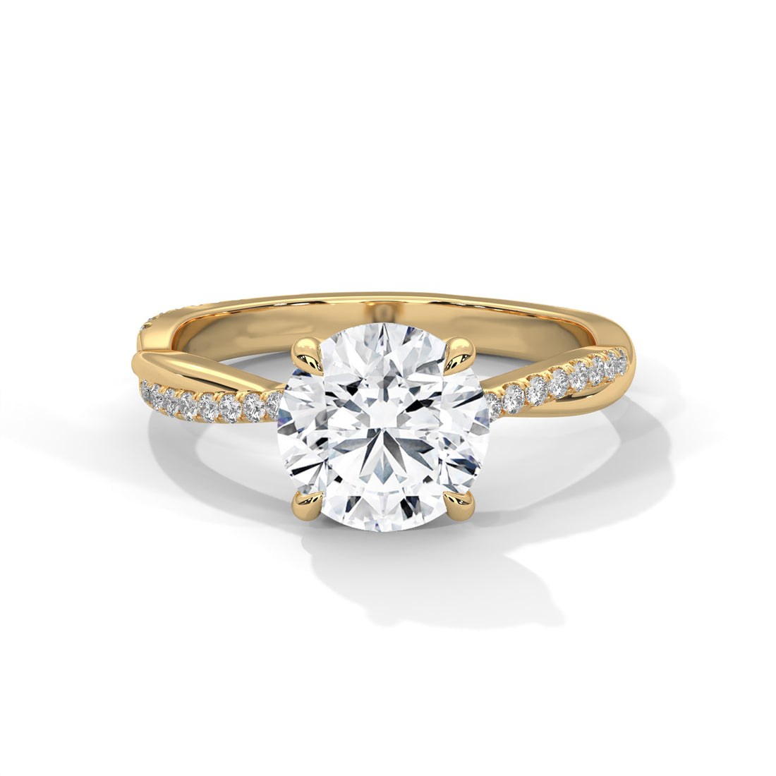 2.16 CT Round Cut Twisted Solitaire Diamond Ring
