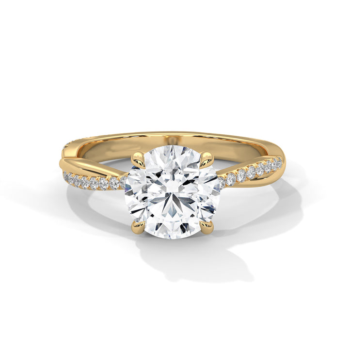 2.16 CT Round Cut Twisted Solitaire Diamond Ring