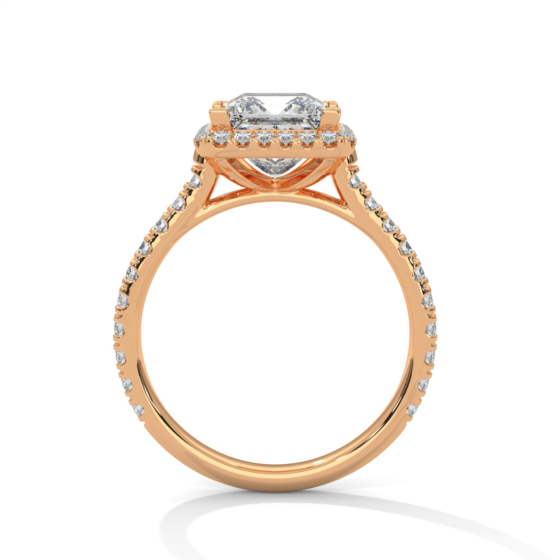 2.57 CT Princess Halo Solitaire Diamond Ring