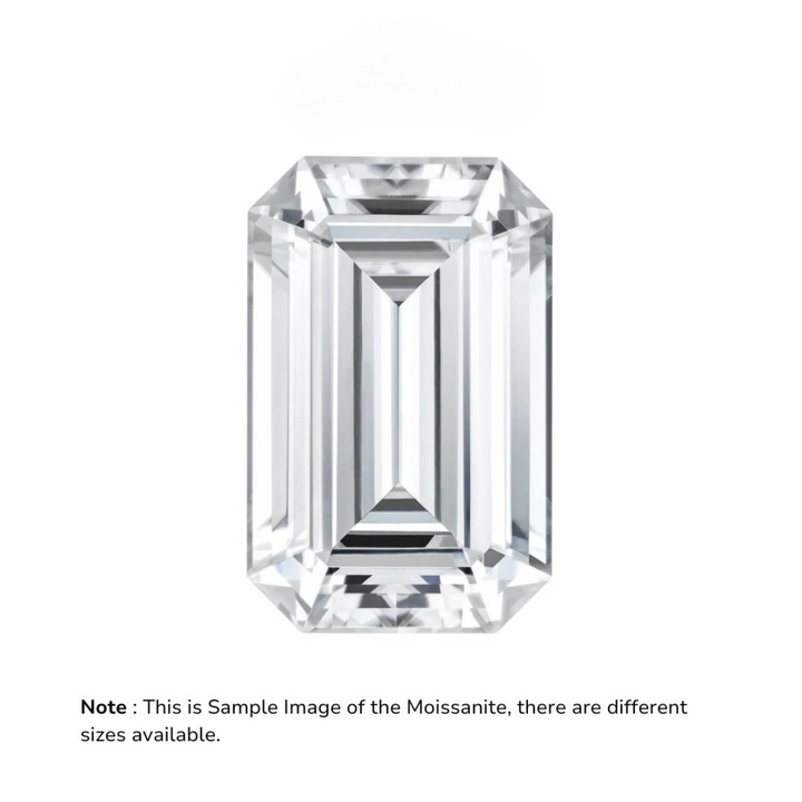 Emerald Cut Certified Moissanite Diamond D VVS1