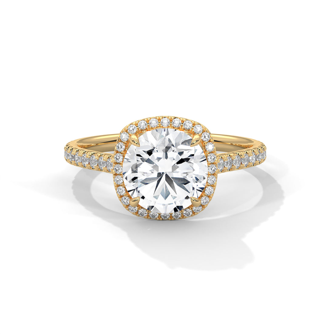 2.36 CT Round Cut Halo Solitaire Diamond Ring