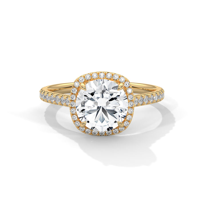 2.36 CT Round Cut Halo Solitaire Diamond Ring