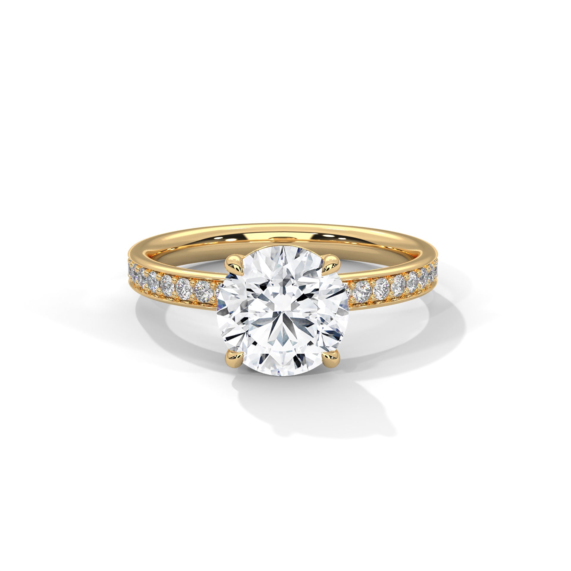 2.45 CT Round Cut With Hidden Accents Solitaire Diamond Ring